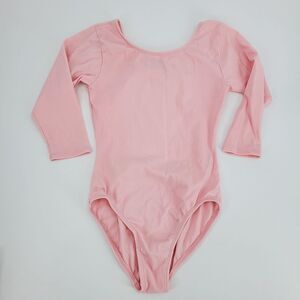 MORET girls L (12/14) pink 3/4 sleeves leotard